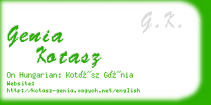 genia kotasz business card